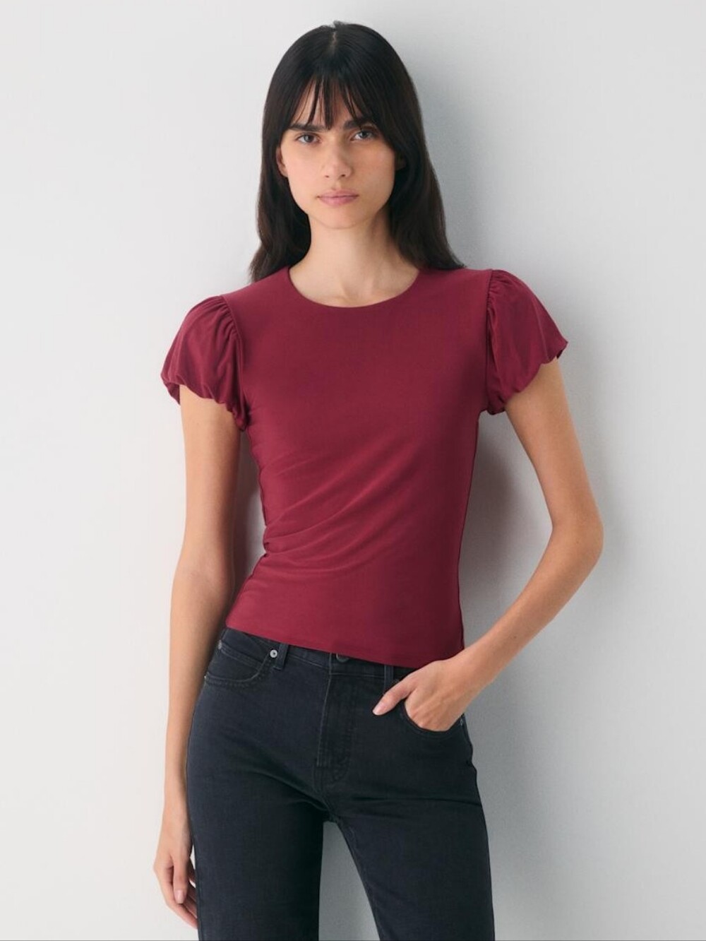 aritzia x Wilfred olympia top Cordovan
